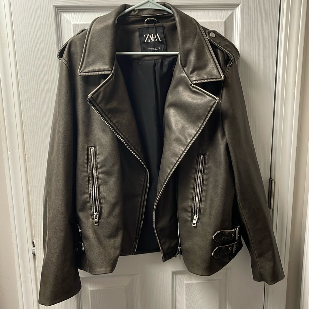 Zara Faux Leather Jacket Size XXL